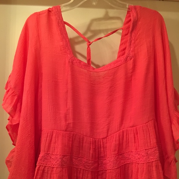 Solid Gauze Peasant Blouse - Picture 3 of 3